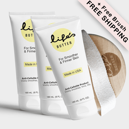 Life's Butter Anti-Cellulite Cream - Best Anti-Cellulite Cream bundle with Free dry Brush - Double pack