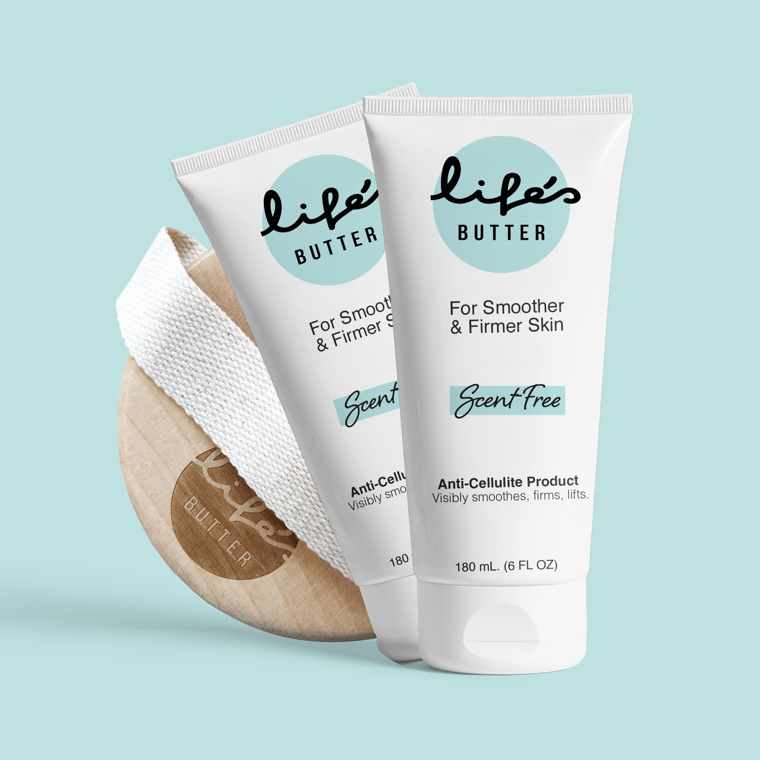 Life's butter anti-cellulite bundle with dry brush for cellulite removal - scent-free